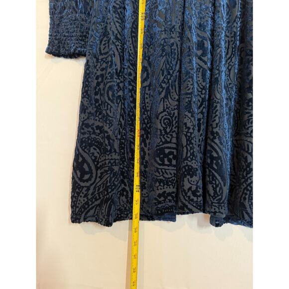 NEW Tommy Hilfiger Velvet Burnout Dress Womens Size 10 Paisley Black Whimsigoth - Picture 12 of 15